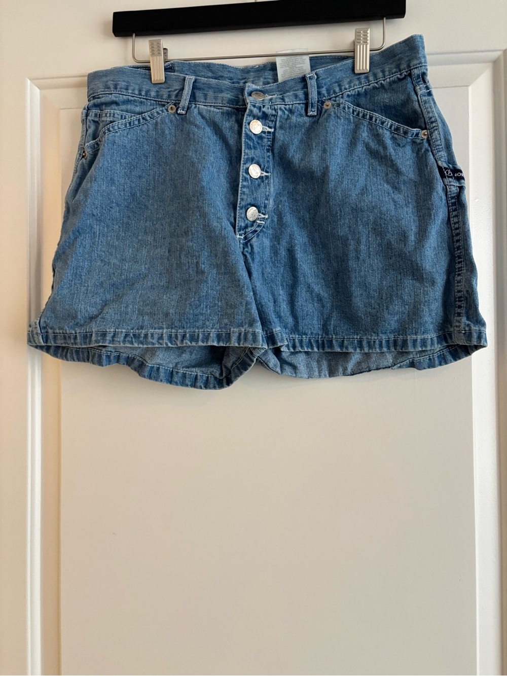 Jordache Light Blue Button-Front Denim Shorts